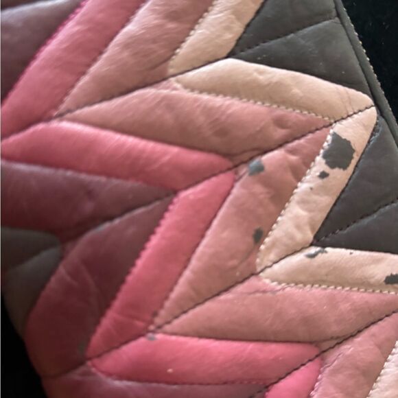 Coach Wallet Quilted handbag I’d coin purse Oxblood ACCORDION ZIP OMBRE F31954) - Picture 3 of 11